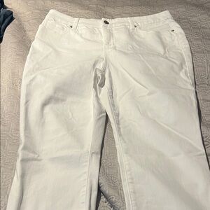 Chico's White Girlfriend Crop Jeans